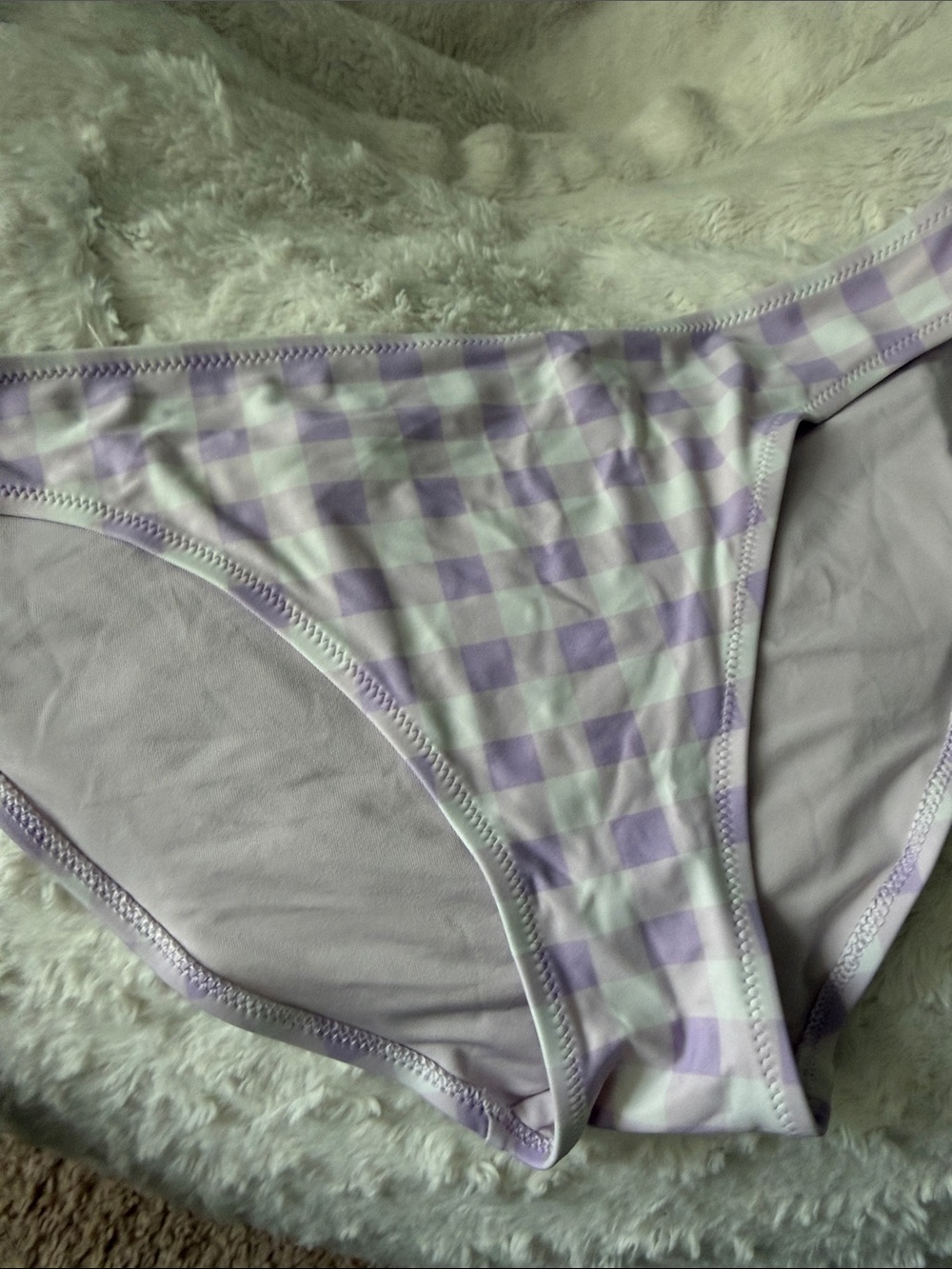 aerie Lavender Gingham Bikini Bottoms